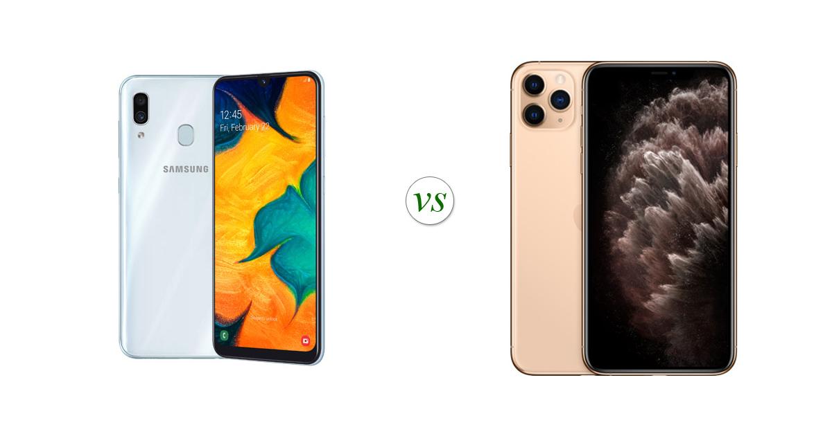 Samsung Galaxy A30 vs Apple iPhone 11 Pro Max Side by Side Specs Comparison Samsung Galaxy A30 vs Apple iPhone 11 Pro Max Side by Side Specs Comparison