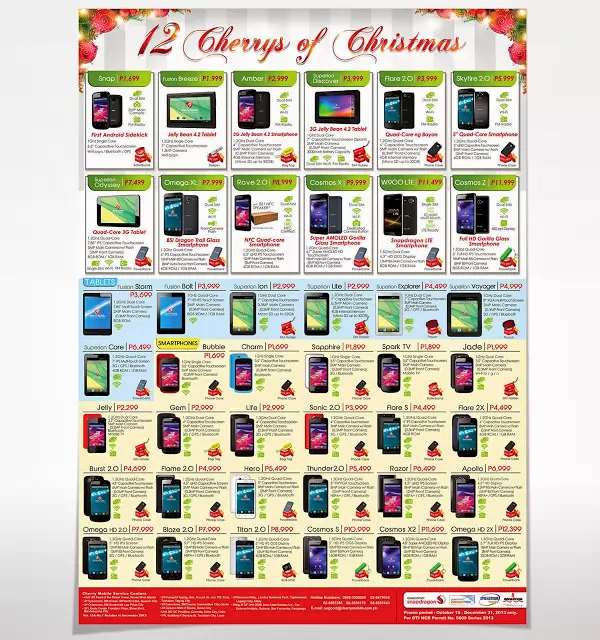 New Cherry Mobile Smartphones for Christmas 2013: 12 Cherrys of Christmas