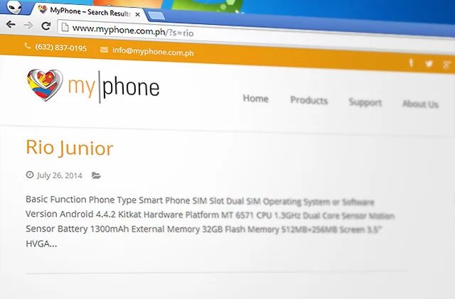 MyPhone Rio Junior – Cheap Android 4.4 Kitkat Smartphone Spotted on MyPhone’s Website