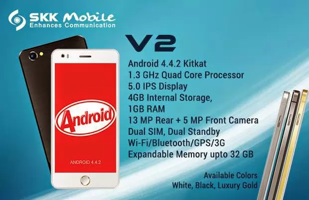 SKK Marian V2 Announced – Quad Core Android 4.4 Kitkat Smartphone with 1GB of RAM and USB OTG