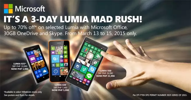Microsoft Offers Up to 70% Discount on Select Lumia Smartphones During a 3-Day Sale