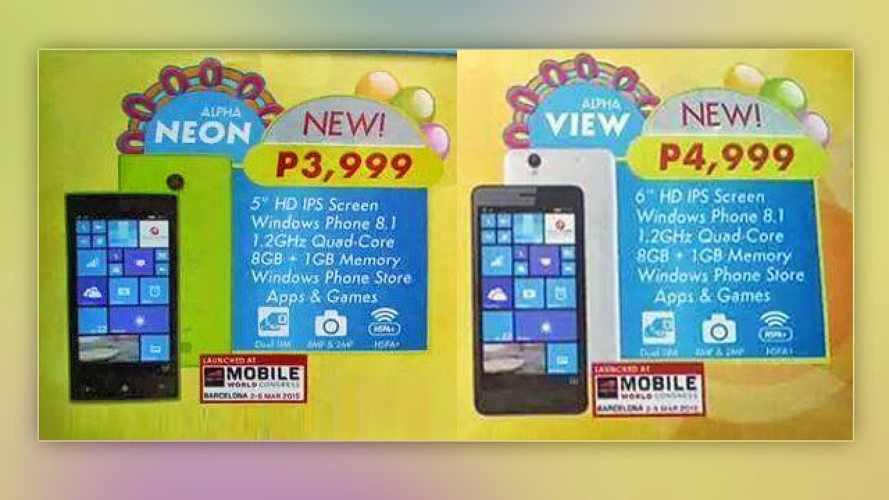 Cherry Mobile Alpha Neon And View Prices Revealed Windows Phones Cherry Mobile Alpha Neon And View