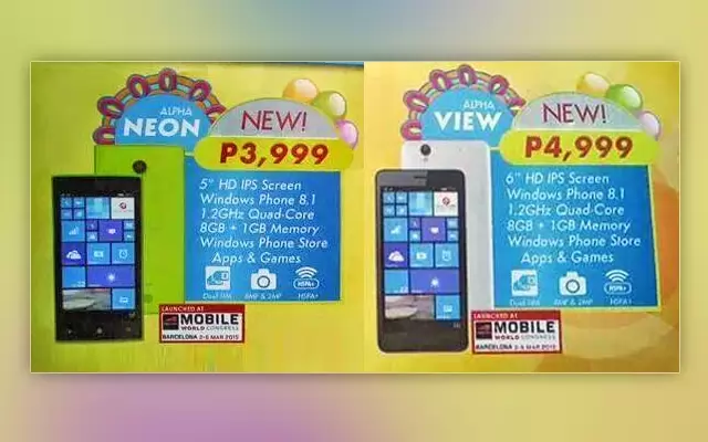 Cherry Mobile Alpha Neon and View Prices Revealed – Windows Phones for ₱3,999 and ₱4,999