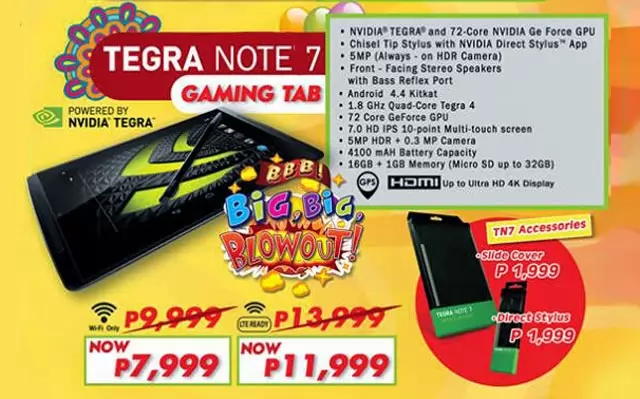 PRICE DROP: Cherry Mobile Tegra Note 7 Gets ₱2,000 Discount