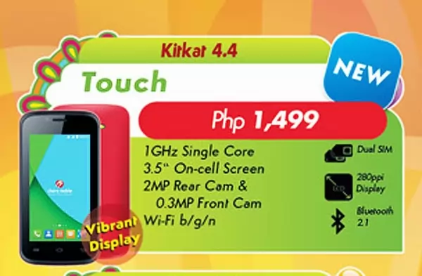 Cherry Mobile Touch with On-Cell Display for ₱1,499 Specs and Features