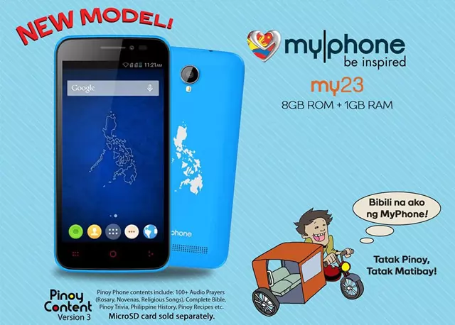 MyPhone My23 with Quad Core Processor and 1GB RAM for ₱2,999 Full Specs and Features