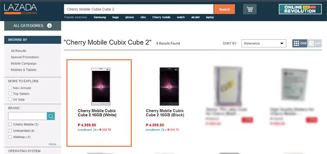 Cherry Mobile Cubix Cube 2 Now Listed on Lazada Philippines – Specs, Picture and Price Revealed