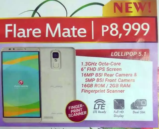 Cherry Mobile Flare Mate with Finger Print Sensor and 6-Inch Display Leaks – Specs, Price and Features Revealed
