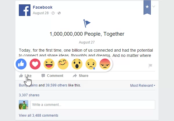 Facebook Adds Emotional ‘Reactions’ to the Like Button