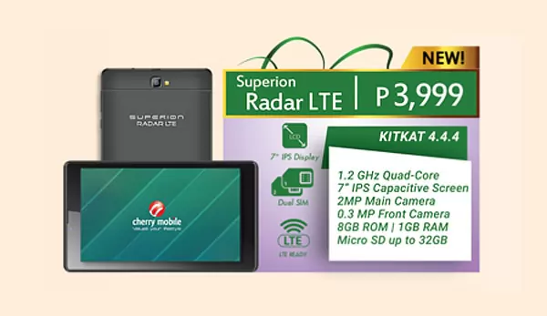 Cherry Mobile Superion Radar LTE – 4G Tablet Now Available for ₱3,999 Official SRP