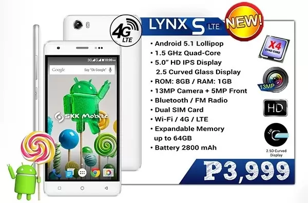 SKK Mobile Lynx S LTE with 4G Connectivity Priced ₱3,999 Only – Full Specs and Features