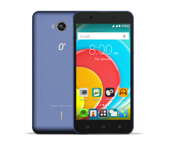The O+ Crunch smartphone in dark blue.
