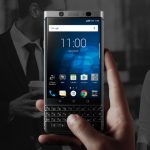 The BlackBerry KEYone flaunting its keyboard.