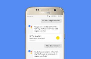 The Google Assistant running on the Samsung Galaxy S7.