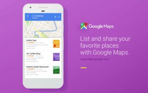 Shareable list of places on Google Maps.