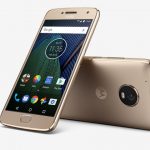 The Motorola Moto G5 Plus in gold.