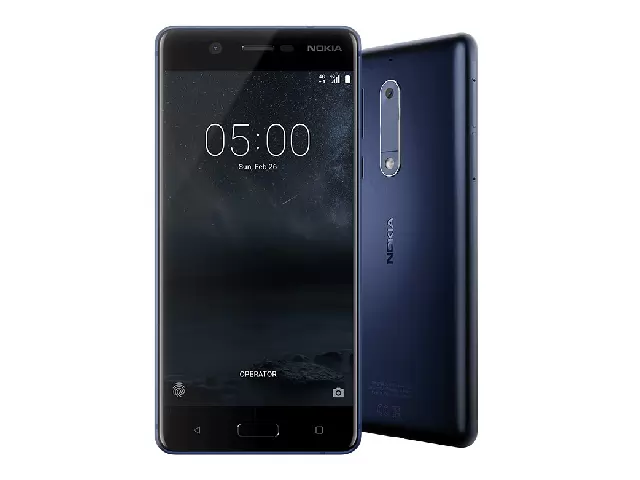 The Nokia 5 smartphone in black.