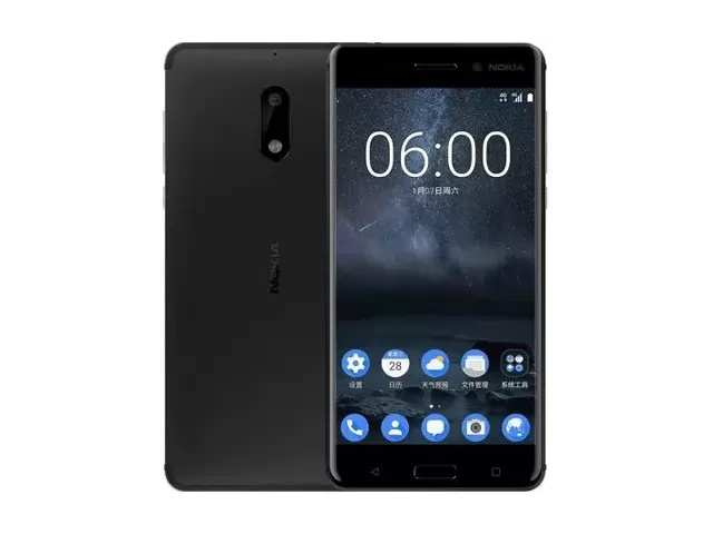Nokia 6 in black.