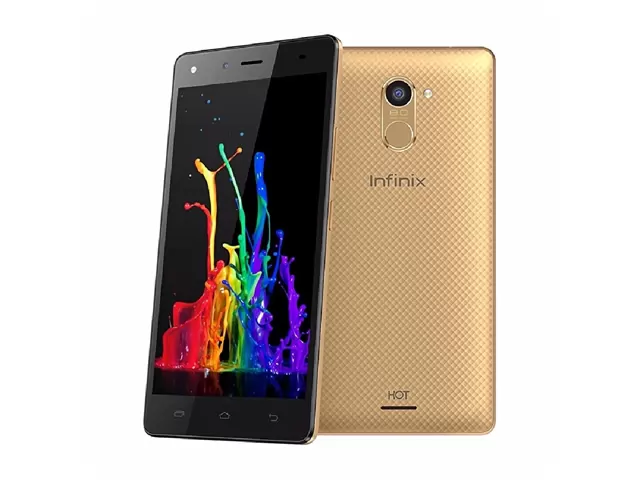 The Infinix Hot 4 Pro in champagne gold.