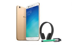 The OPPO F3 Plus with the freebies for those who pre-order.