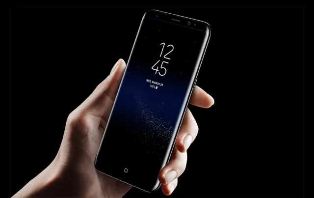 The Samsung Galaxy S8 in black.