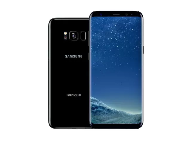 The Samsung Galaxy S8 in black.