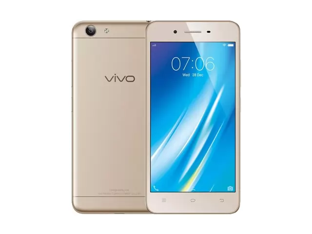 The Vivo Y53 smartphone in gold.