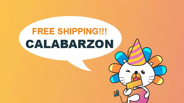 Lazada's mascot announcing the Free Shipping for CALABARZON.