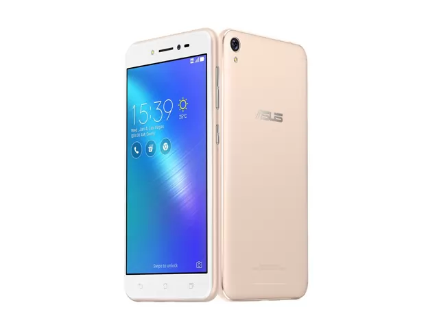 The ASUS Zenfone Live smartphone in gold.