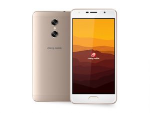 The Cherry Mobile Desire R8 smartphone in gold.