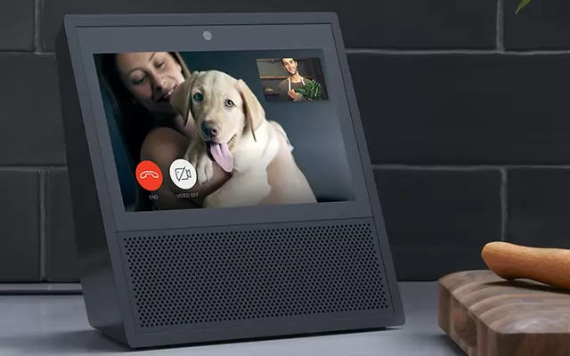 Video calling using the Amazon Echo Show.