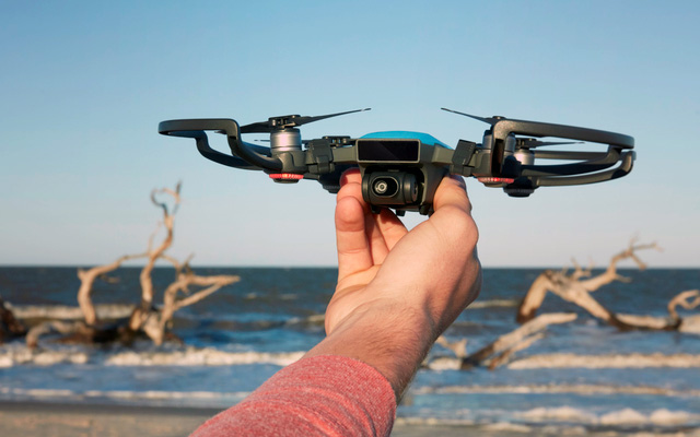 The DJI Spark can launch from the palm of your hand.
