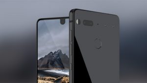 The Essential Phone smartphone in black.