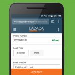 Buying cellphone load online on Lazada.