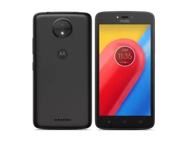 The Motorola Moto C smartphone in black.