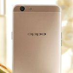 The OPPO F1s smartphone in gold.