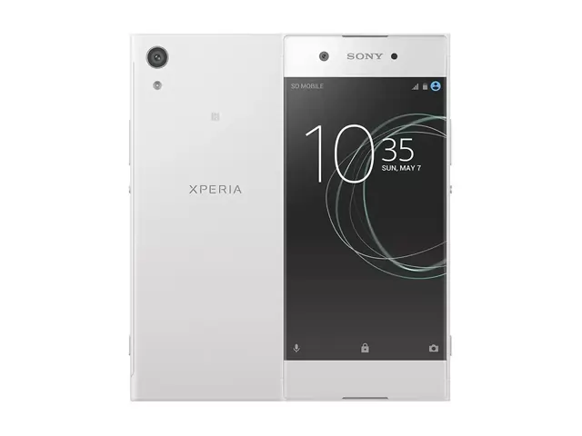 The Sony Xperia XA1 smartphone in white.