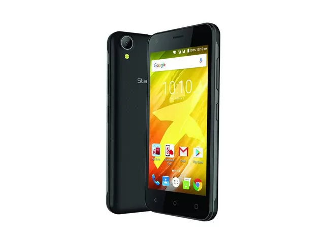 The Starmobile Play Dash smartphone in black.