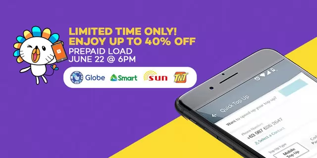 Lazada's cellphone load sale.