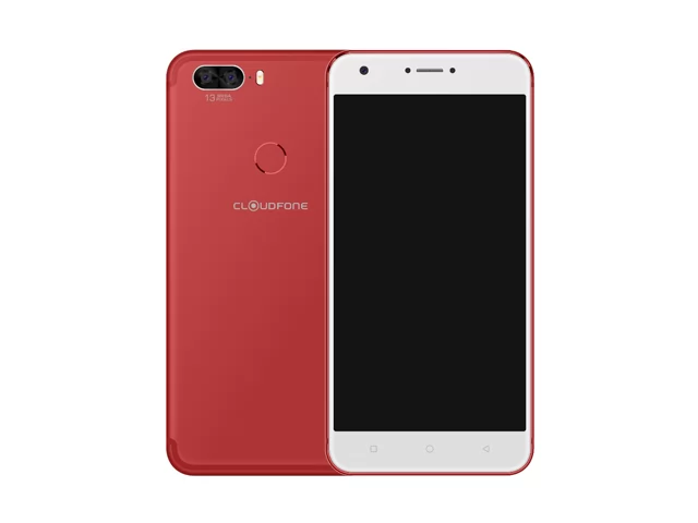 The Cloudfone Excite Prime 2 Pro smartphone in red.