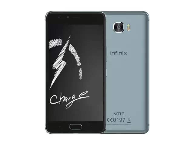 The Infinix Note 4 Pro smartphone in blue.
