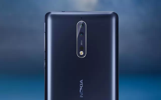 This is the dual rear camera of the Nokia 8 smartphone.