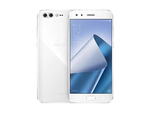 The ASUS Zenfone 4 Pro smartphone in white.