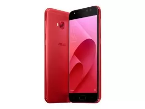 The ASUS Zenfone 4 Selfie smartphone in red.