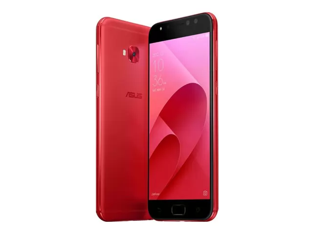 The ASUS Zenfone 4 Selfie smartphone in red.