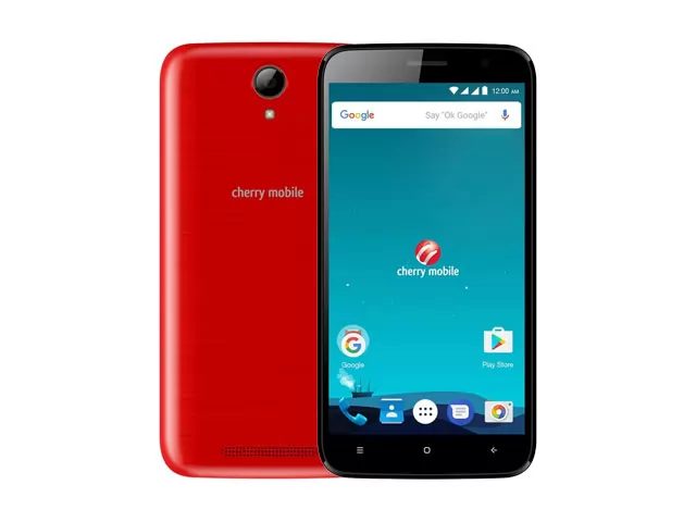 The Cherry Mobile Touch 2 smartphone in red.