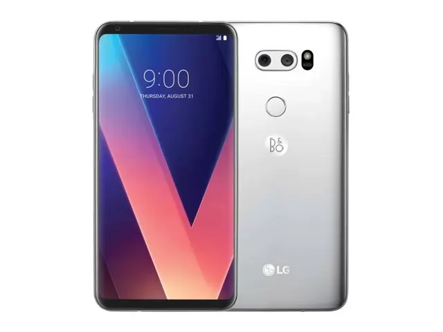 The LG V30 smartphone in gray.