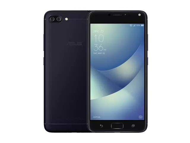 The ASUS Zenfone 4 Max Pro smartphone in black.