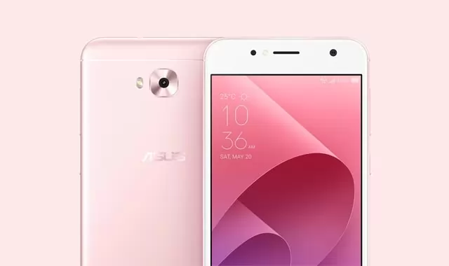 The ASUS Zenfone 4 Selfie Lite smartphone in pretty pink color.