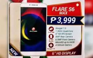 Leaked image of the Cherry Mobile Flare S6 Max smartphone.